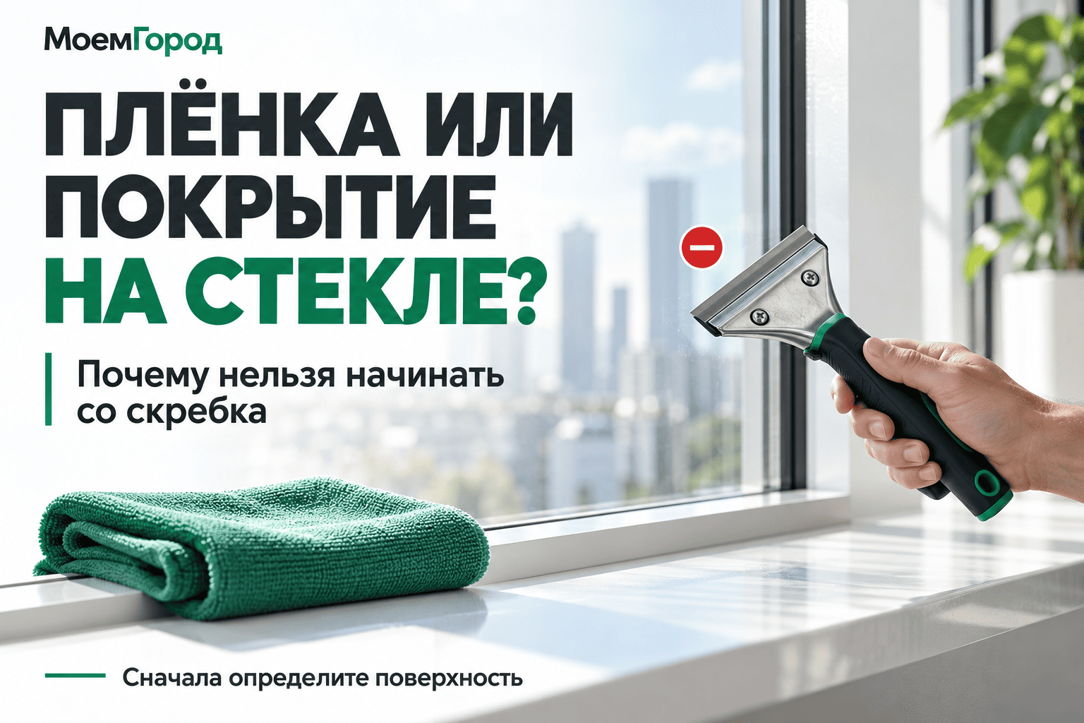 Четыре шага перед мойкой стекла: уточнить поверхность, проверить документы, провести пробную очистку и оценить результат