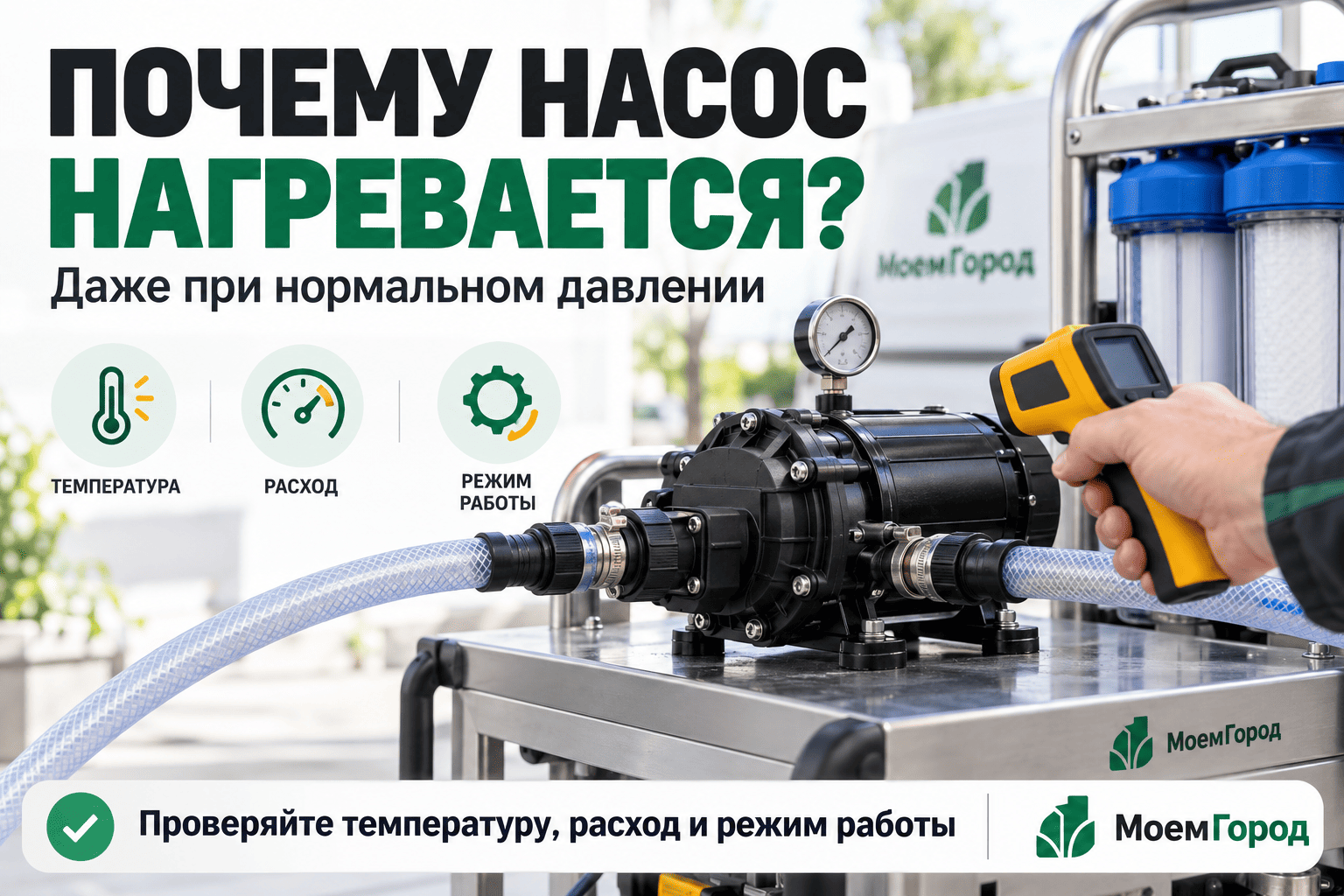 Почему насос нагревается даже при нормальном давлении
