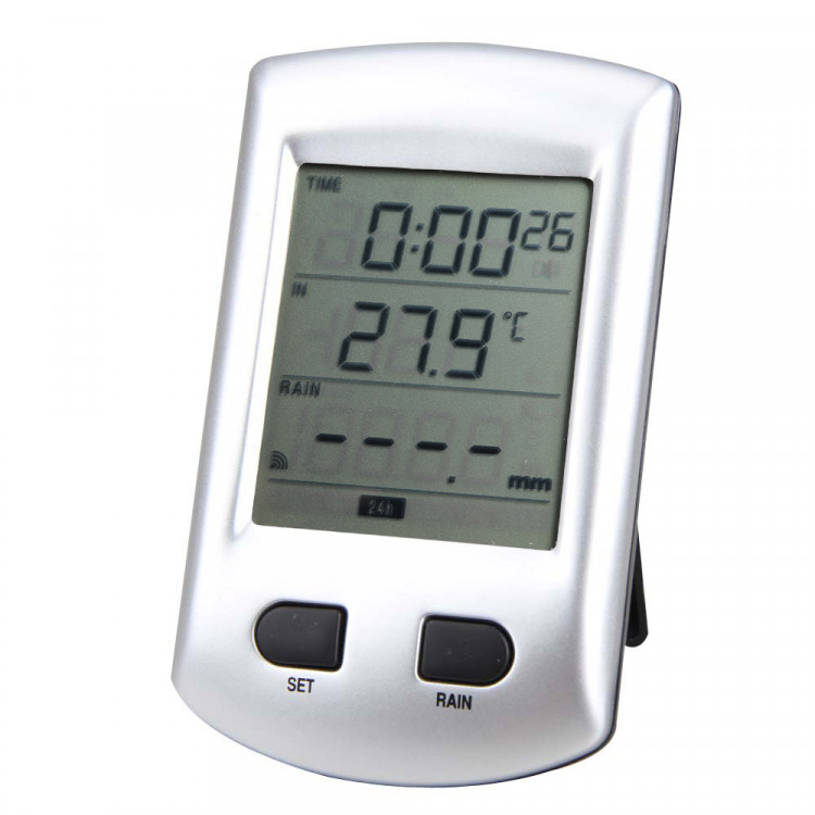2.7" LCD беспроводной датчик осадков с термометром и радиоуправляемыми часами AW011